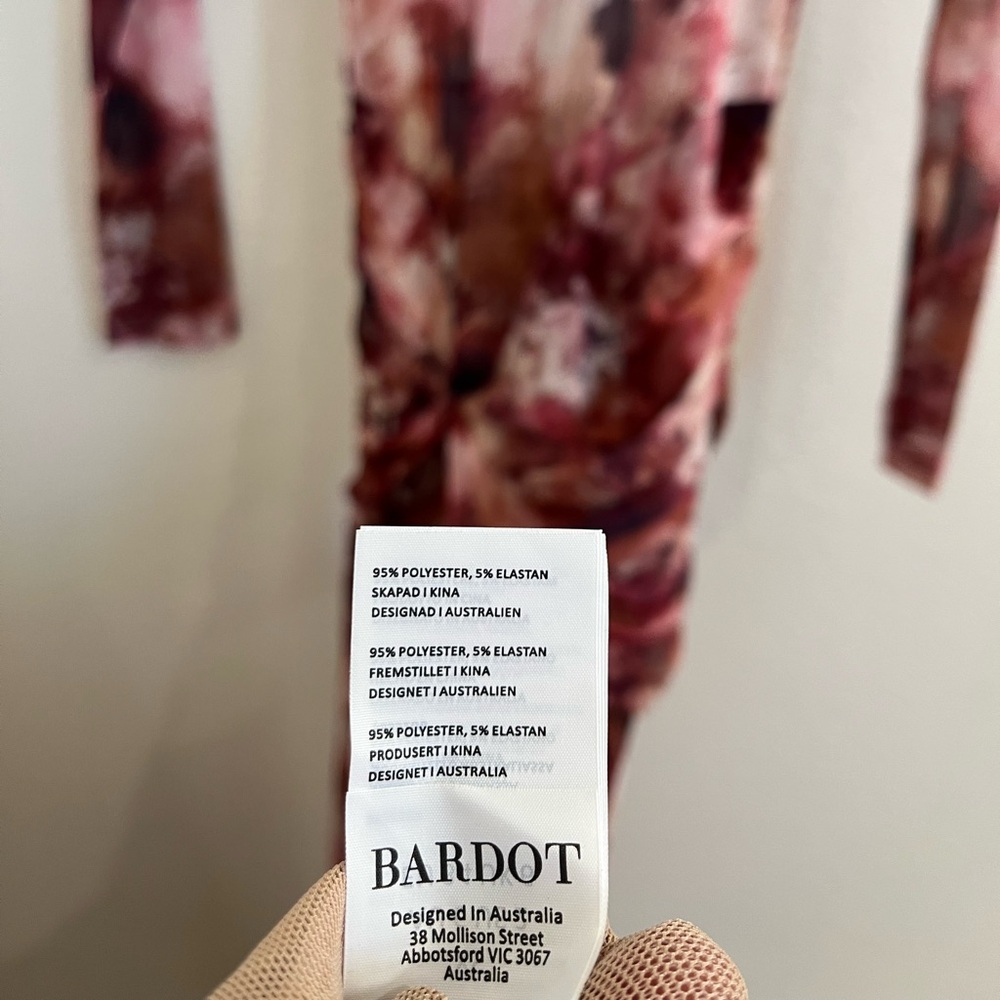 NWT Bardot Lea Tie Dye Mesh Long Sleeve Dress Extra Small - Picture 14 of 15